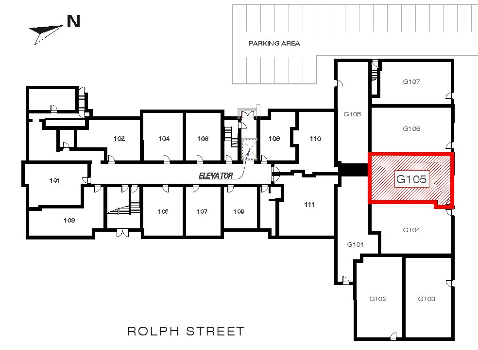 Andrews - Unit G105 location in the building