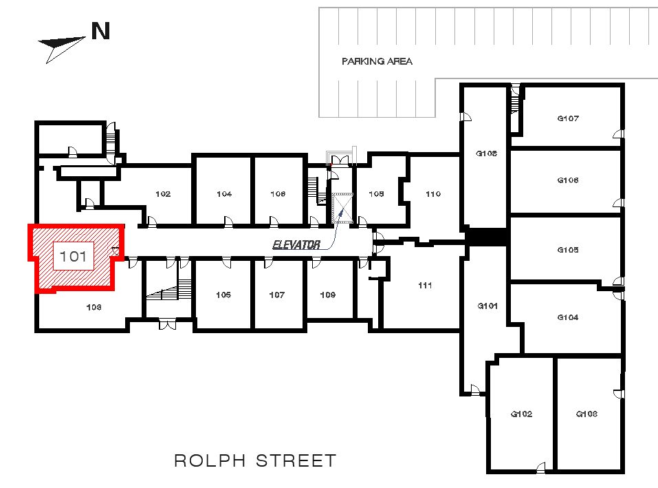 Fairs - Unit 101 location in the building