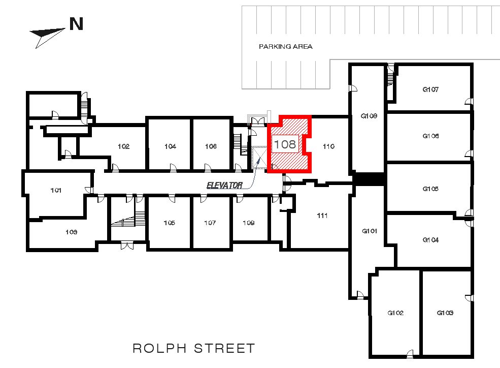 Hollier - Unit 108 location in the building