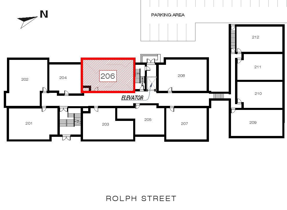 Hully - Unit 206 location in the building