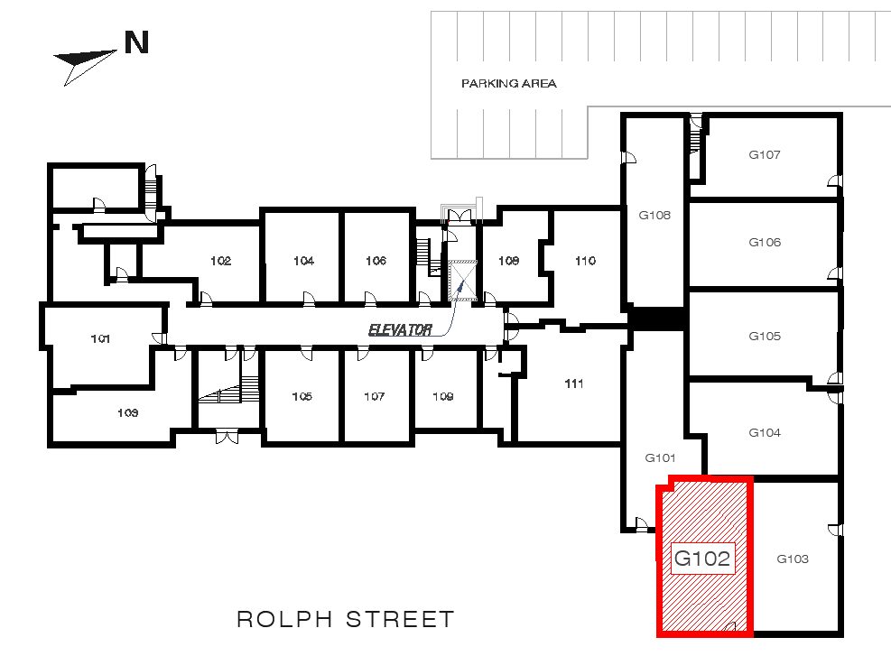Marshall-Mckinnon - Unit G102 location in the building