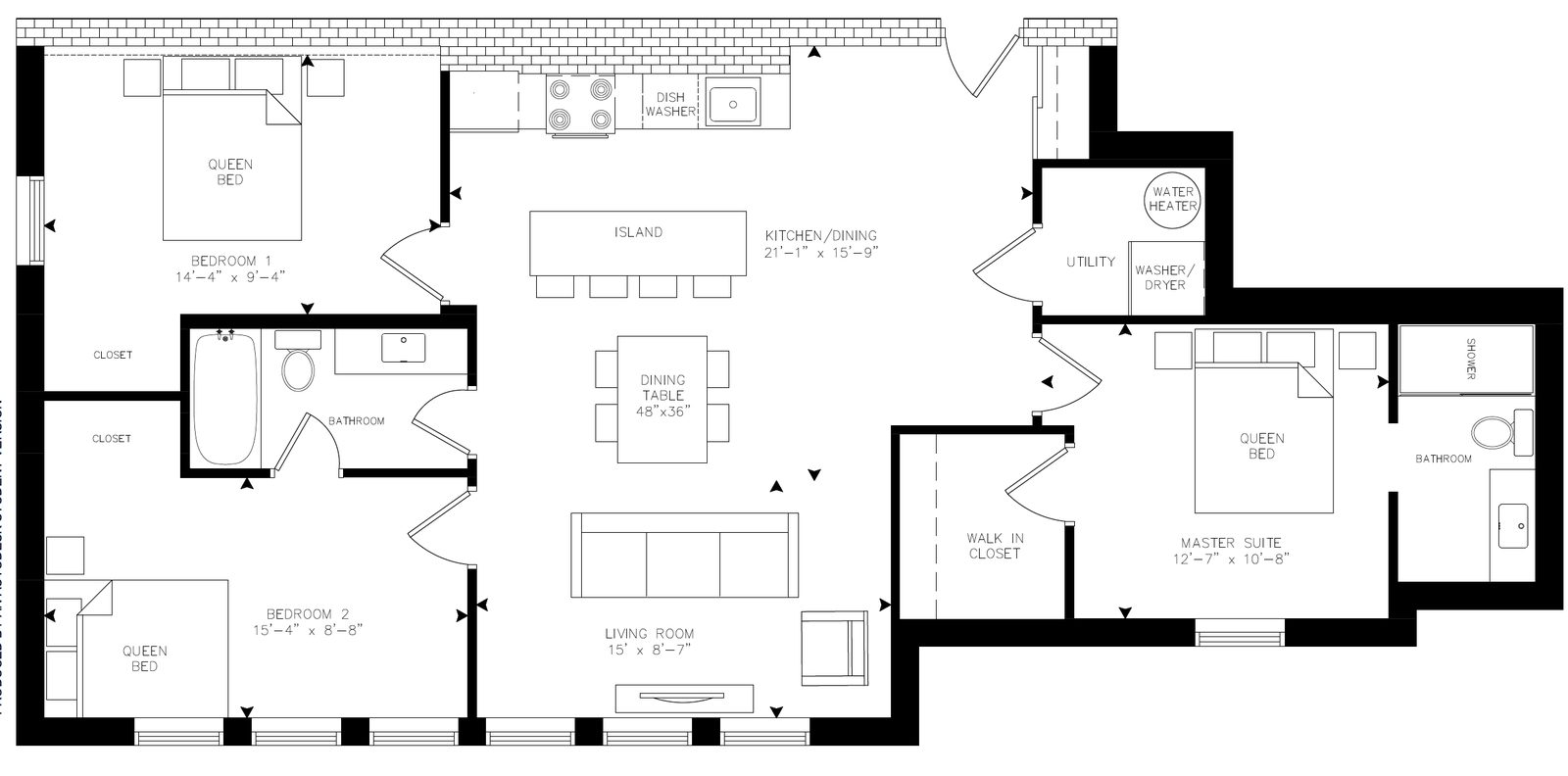 Woods - Unit P401 floor plan
